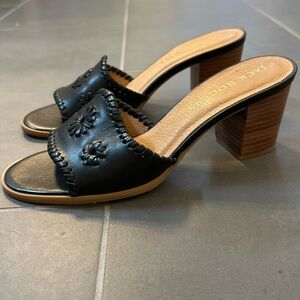 Jack Rogers Rory mid heel, black, 8M